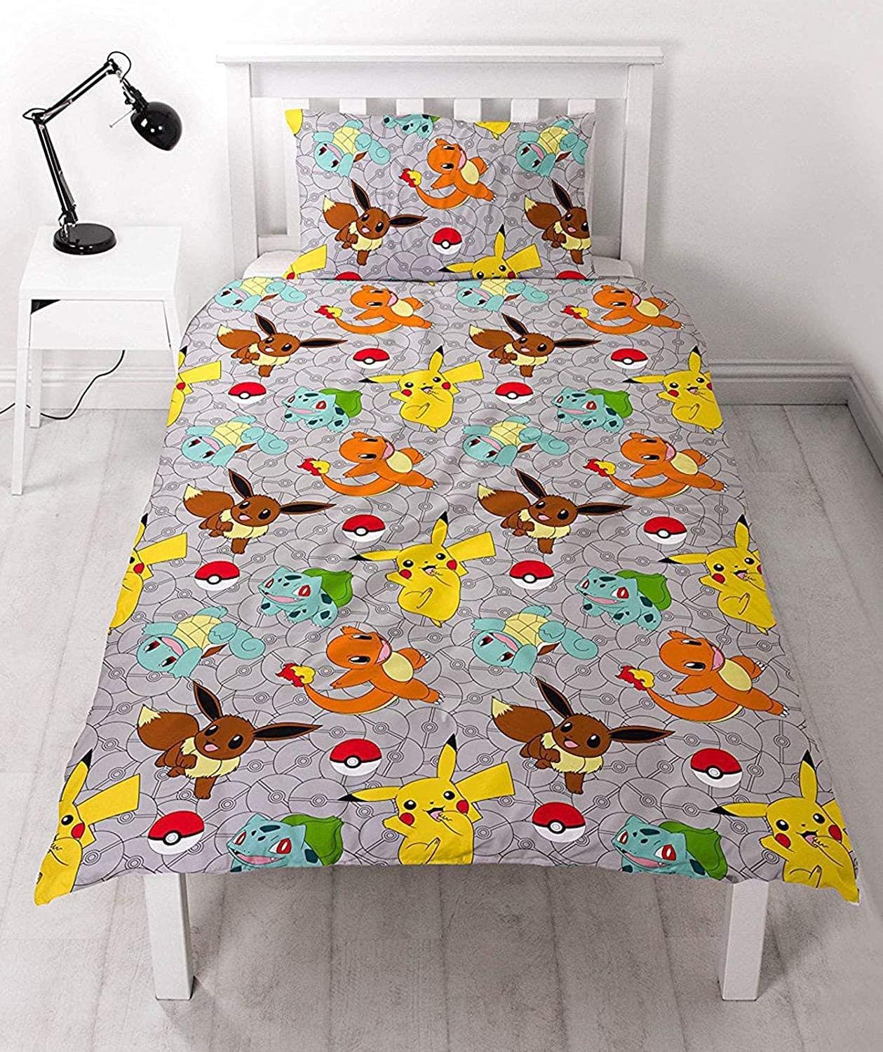 Single Bed Pokemon Official Catch Character Reversible Bedding Set