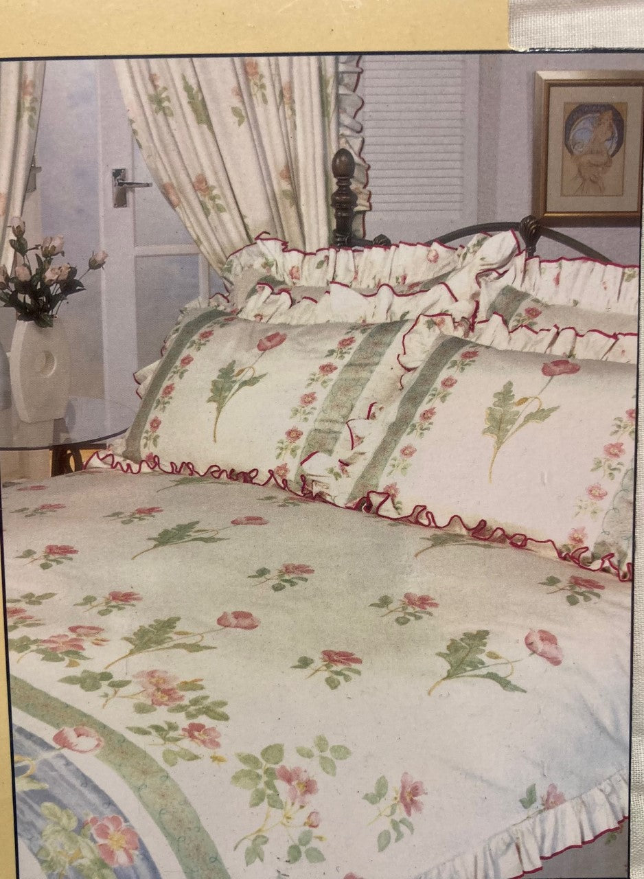Single Bed Poppy Complete Set Frilled Fitted Valance Pillowcase Floral Luxury
