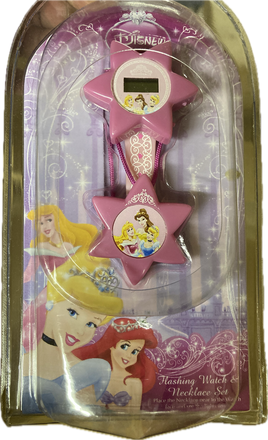 JOBLOT 12 x Disney Princess Flashing Watch And Necklace Set Girls Gift Idea