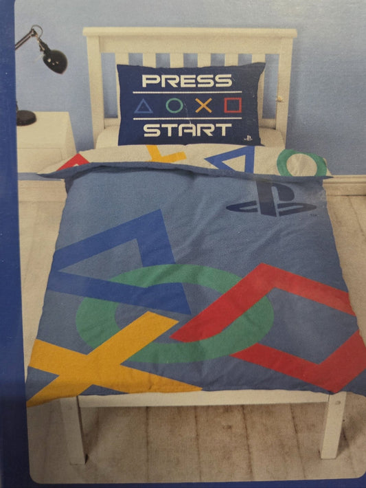 Single Bed Duvet Cover Set PlayStation Reversible Character Gamer Bedding Set