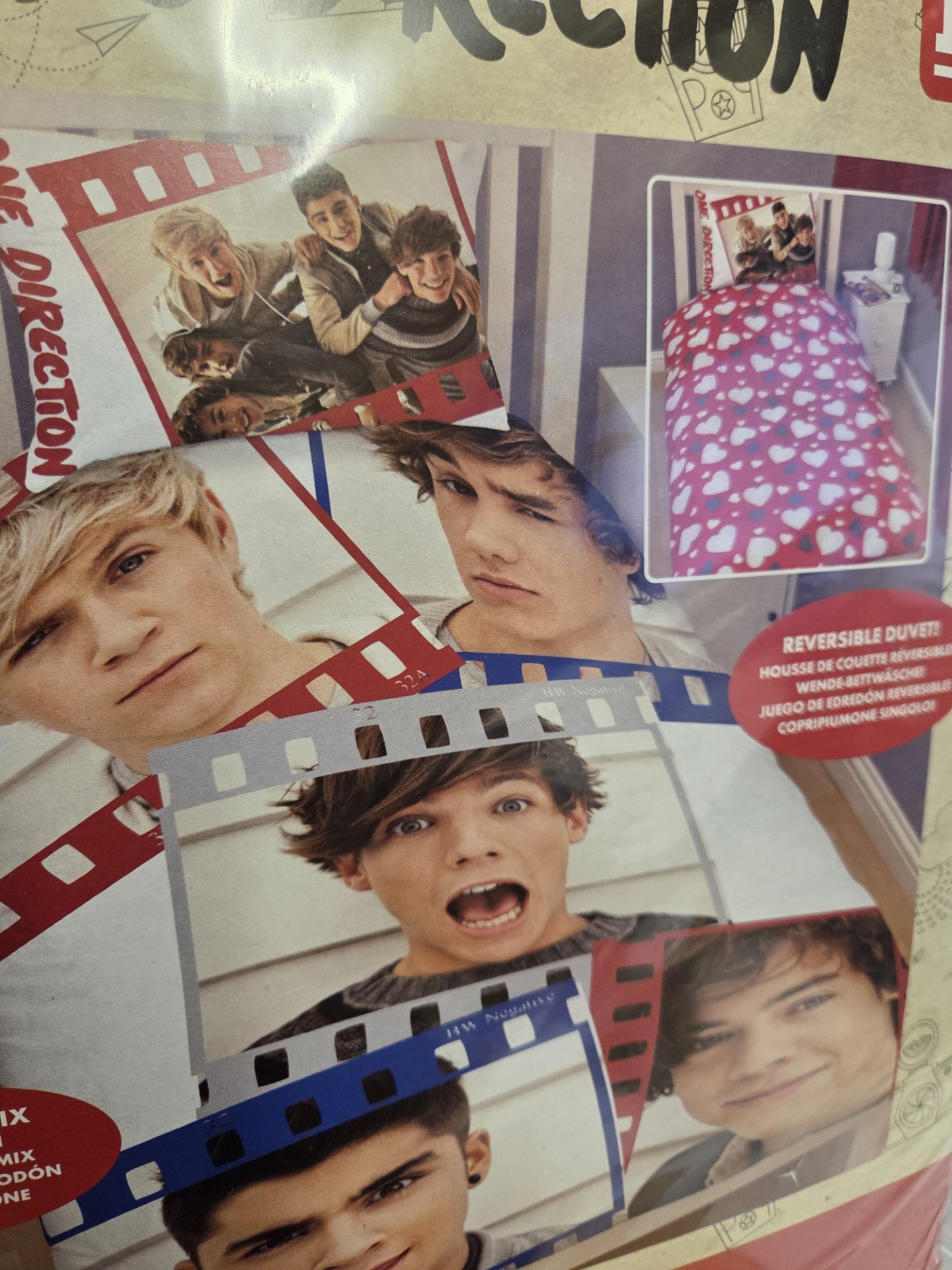 Single Bed Duvet Cover Set One Direction Polycotton Reversible Character Bedding