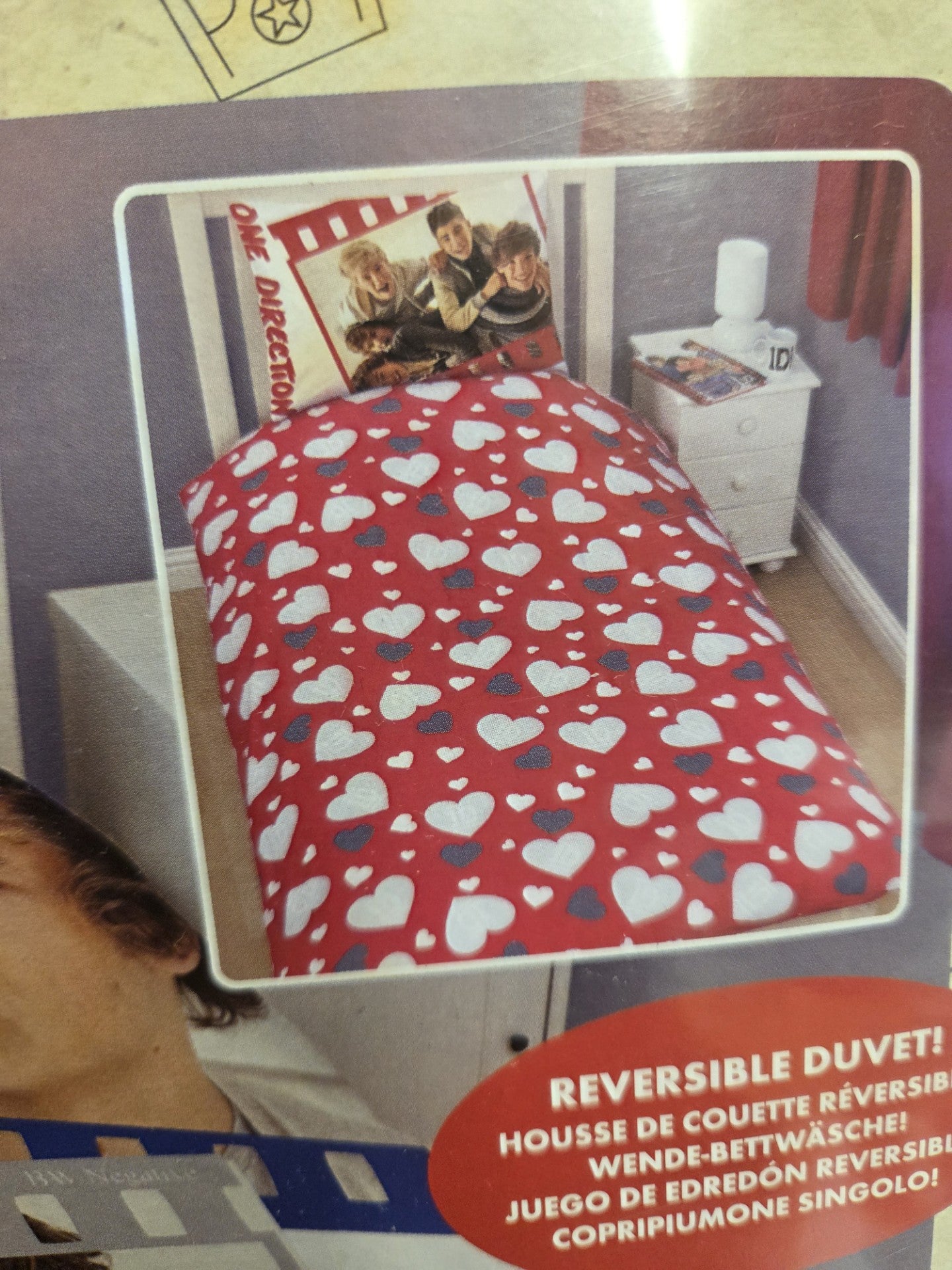 Single Bed Duvet Cover Set One Direction Polycotton Reversible Character Bedding