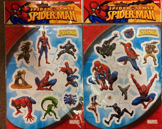 Marvel Spiderman Relief Stickers 2 Packs Assorted Designs Character Kids