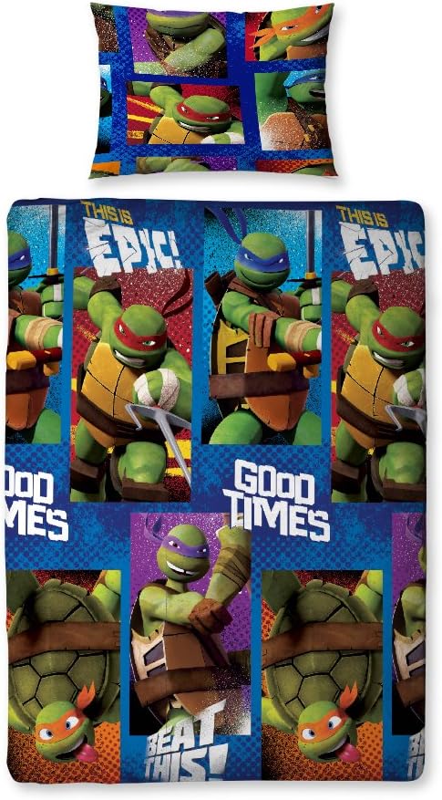 Single Bed Official Teenage Mutant Ninja Turtles Dudes Duvet Cover Set Kids Character Bedding