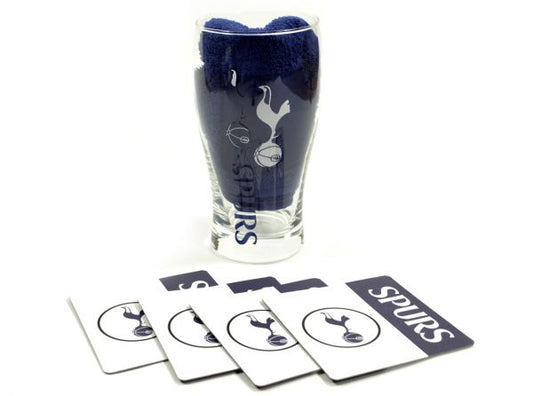 Tottenham Hotspur F.C Mini Bar Set Gift Idea Coasters Towel Pint Glass