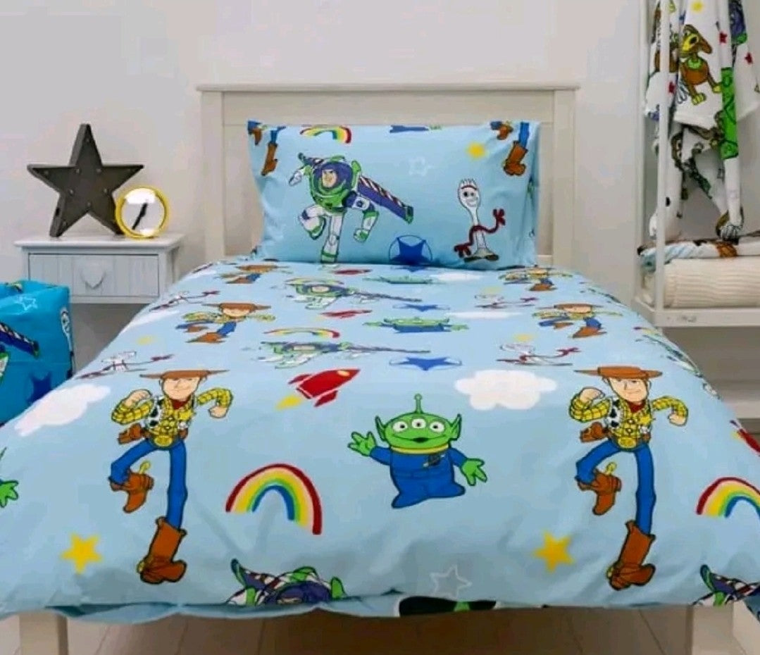 JUNIOR TODDLER DISNEY TOY STORY ROAR DUVET COVER SET CHARACTER BEDDING POLYCOTTON
