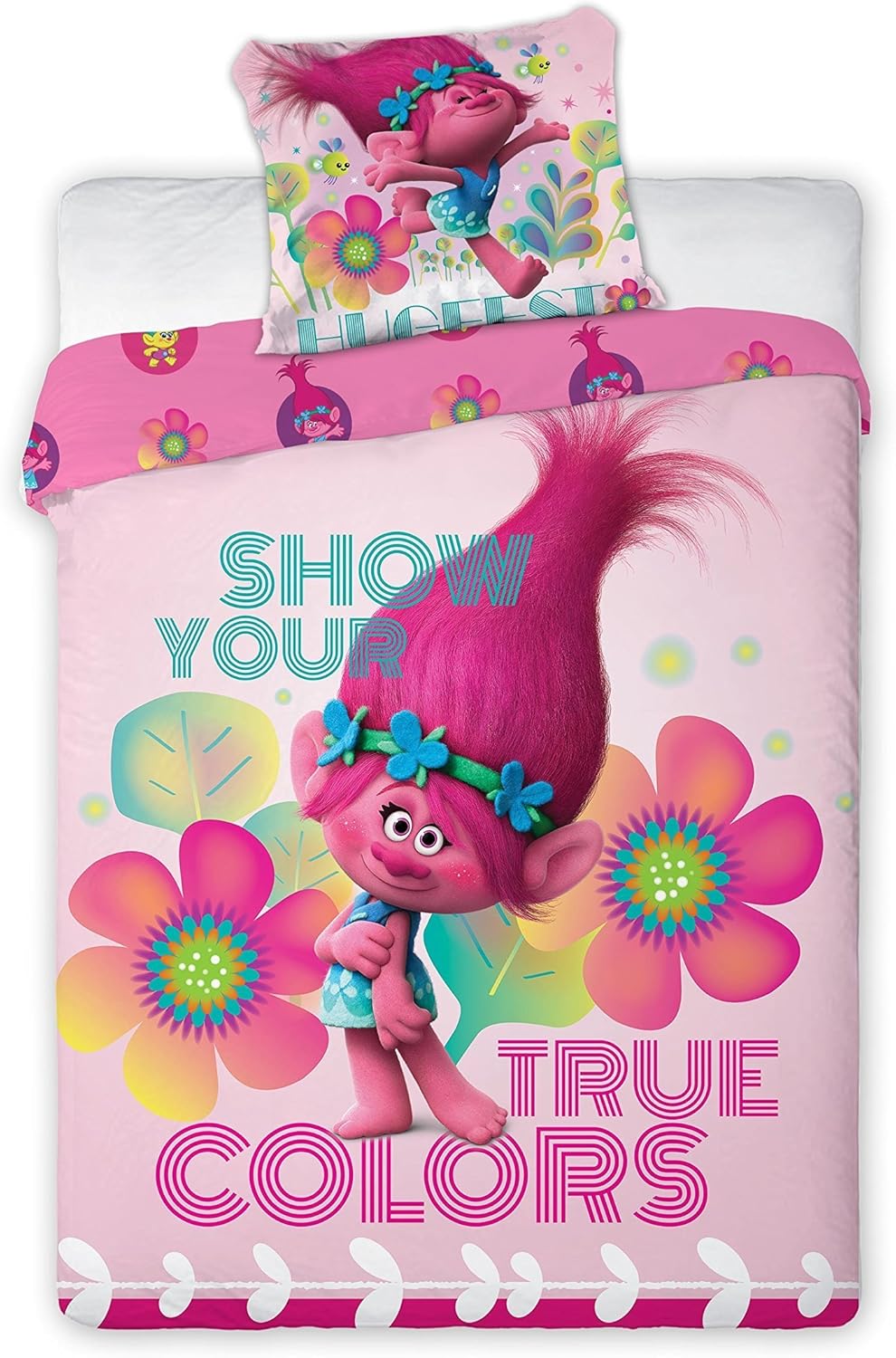 Single Bed Trolls Show Your True Colours Reversible Character Bedding Set