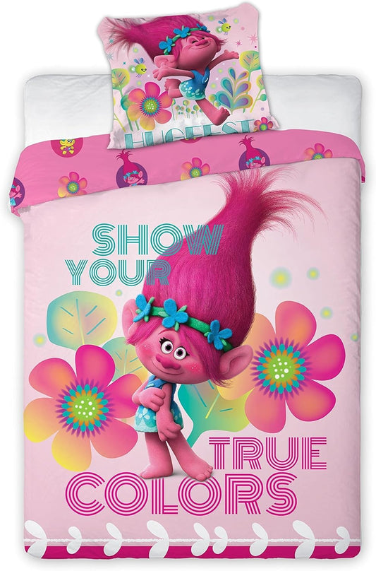 Single Bed Trolls Show Your True Colours Reversible Character Bedding Set