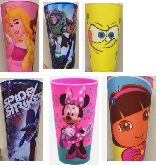 JOBLOT 50 x Assorted Character Tumbler Cups Princess Mickey Minnie Many More