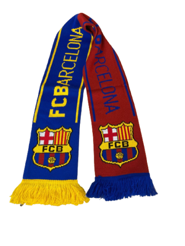 Barcelona F.C Yellow Blue Red Football Scarf 100% Acrylic Official Crest