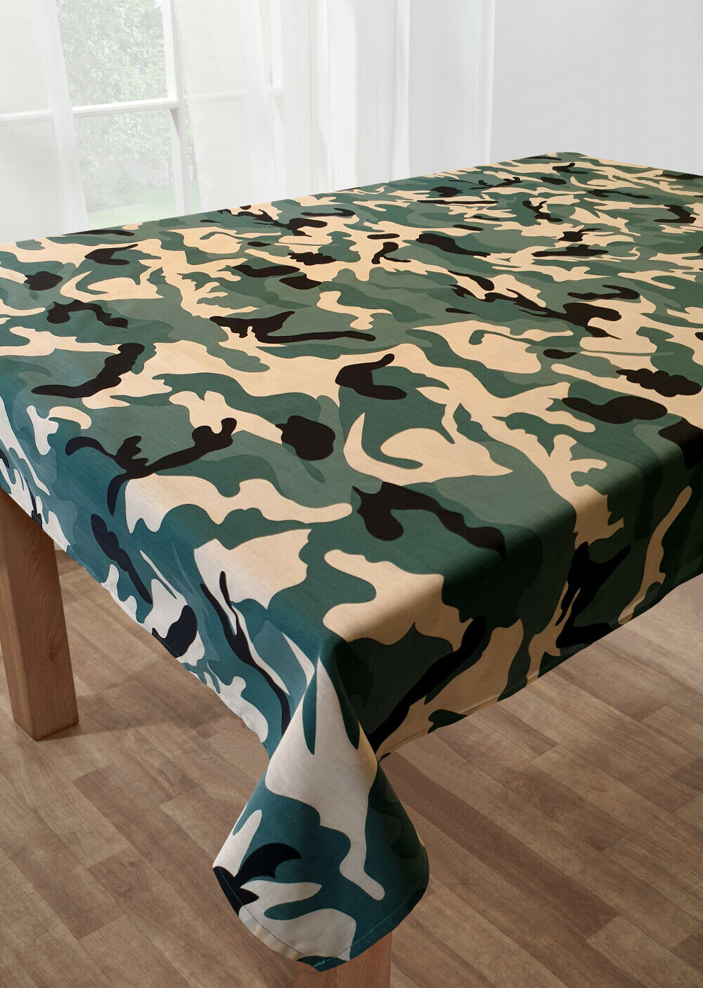 Camouflage Khaki Black Cream Table Cloths