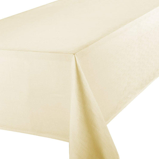 Linen Look Cream Tablecloth 70" x 108" Oblong Stylish Kitchen Table Dining Room
