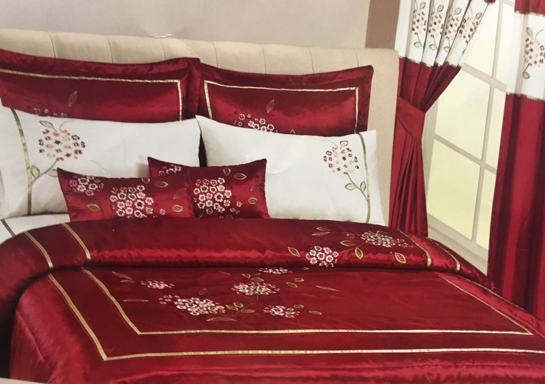 Single Bed Eva Quilted Bedspread Elegant Floral Vintage