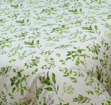 Load image into Gallery viewer, Double Bed Fitted Sheet Herb Garden Thyme 100% Natural Cotton 16&quot; Deep Box
