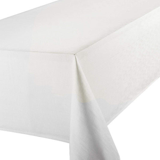 Linen Look White Tablecloth 52" x 90" Oblong Stylish Kitchen Table Dining Room