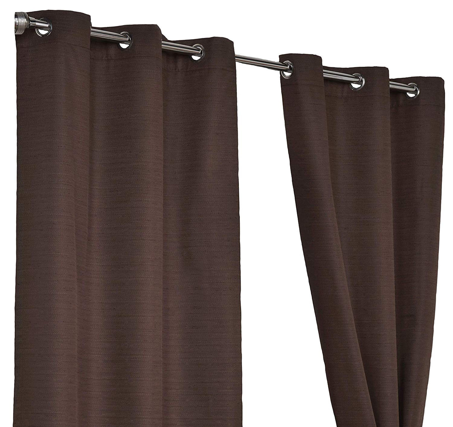 Lunar Chocolate Brown 90" x 72" Eyelet Unlined Ready Made Curtains