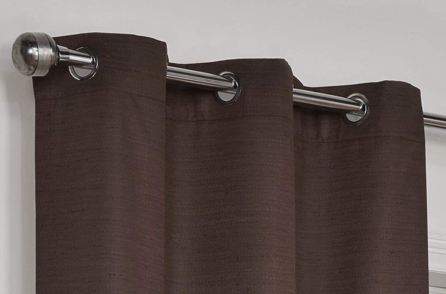 Lunar Chocolate Brown 46" x 72" Eyelet Unlined Ready Made Curtains