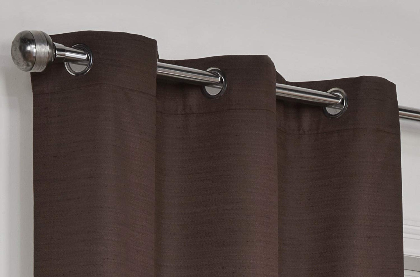 Lunar Chocolate Brown 46" x 54" Eyelet Unlined Ready Made Curtains