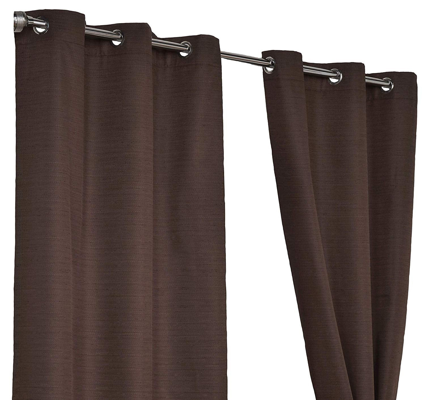 Lunar Chocolate Brown 46" x 54" Eyelet Unlined Ready Made Curtains