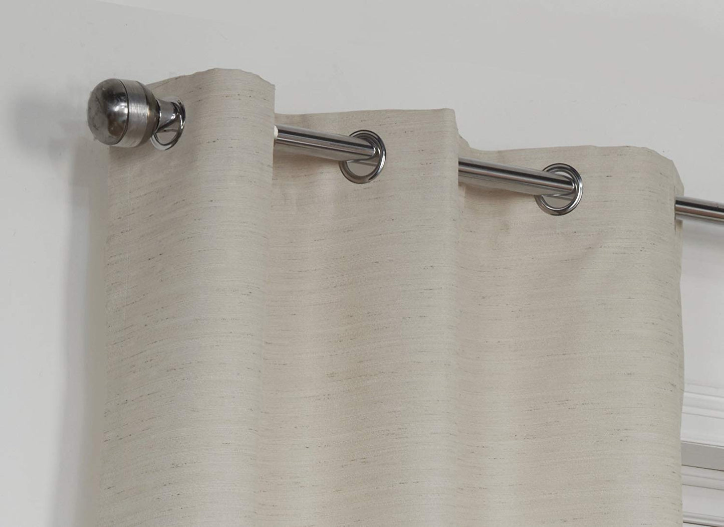 Lunar Linen Cream 66" x 72" Eyelet Unlined Ready Made Curtains