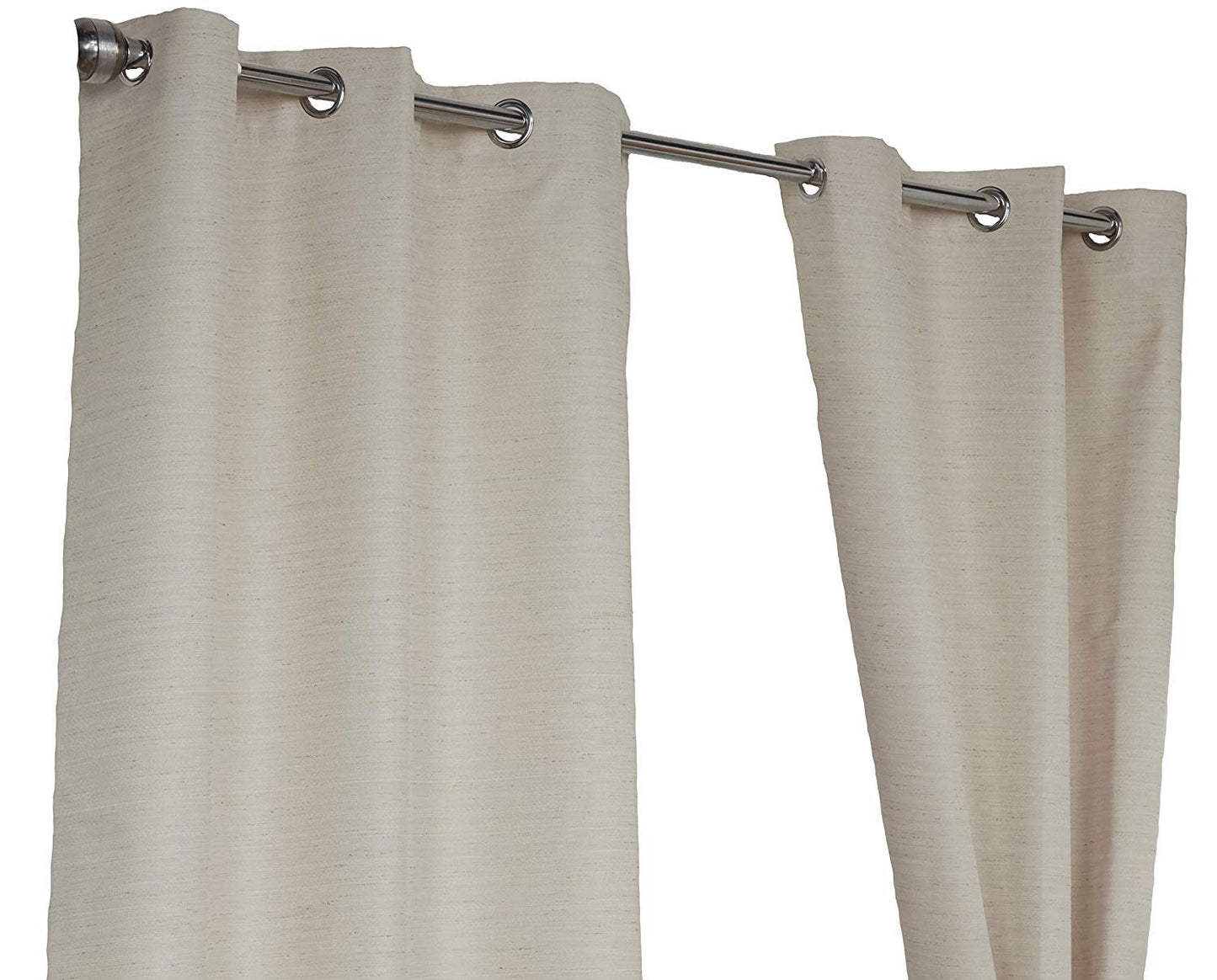 Lunar Linen Cream 66" x 72" Eyelet Unlined Ready Made Curtains