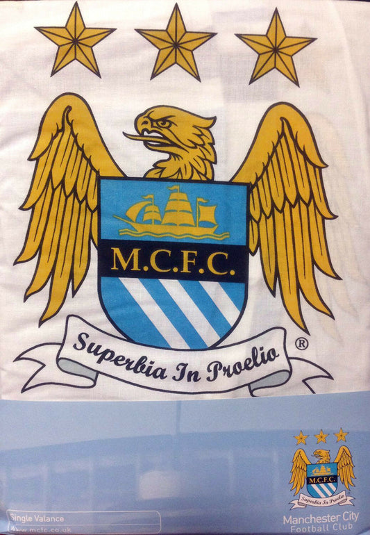 Single Bed Manchester City Fitted Valance Sheet Polycotton