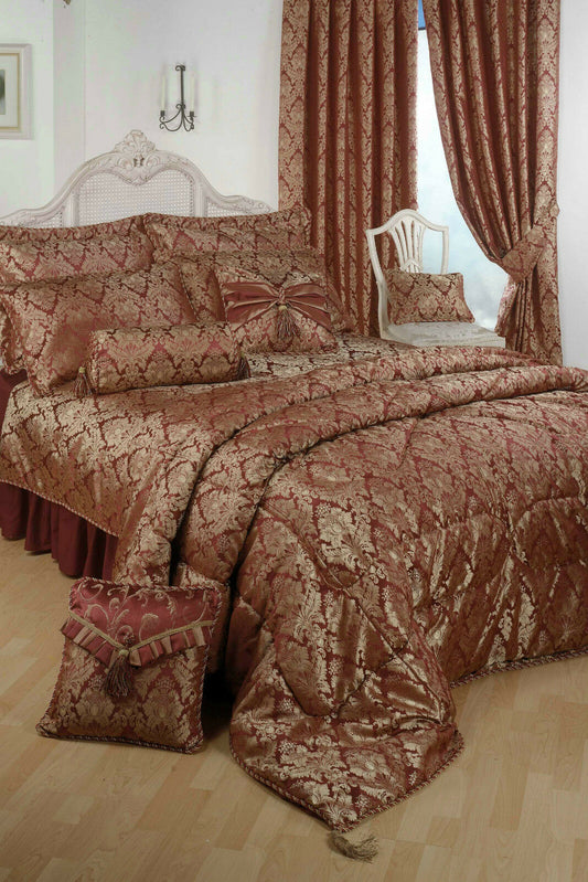 Single Bed Raajh Gold Damask Bedspread Throw Over