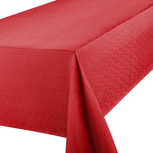 Linen Look Red Tablecloth 70" x 108" Oblong Stylish Kitchen Table Dining Room