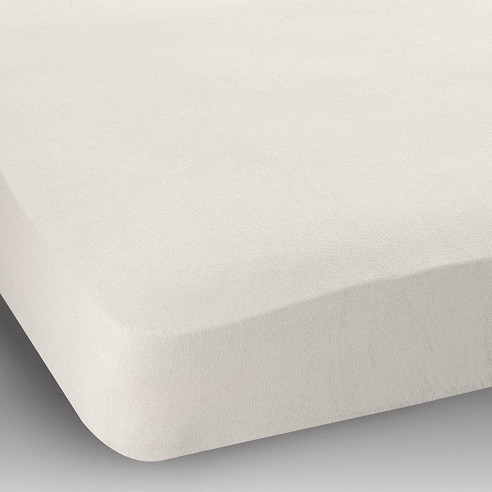 Single Bed White Stretch Terry Fitted Sheet