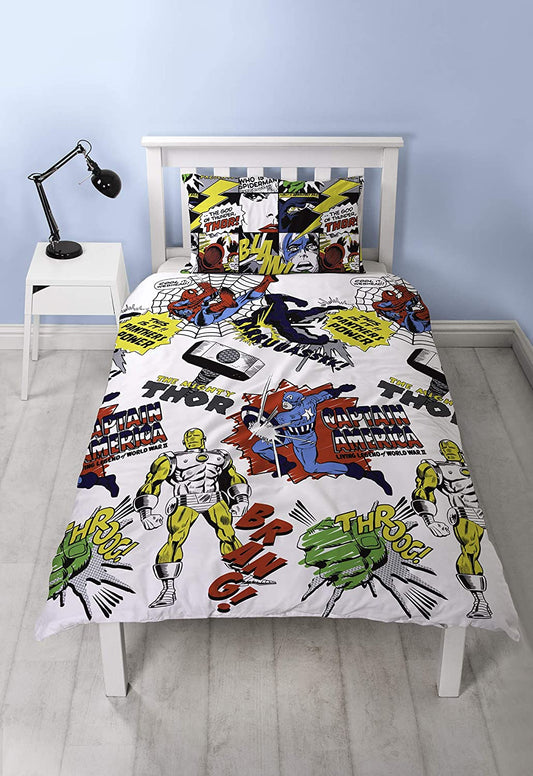 Single Bed Marvel Comics 'Scribble' Duvet Cover Set Character Bedding