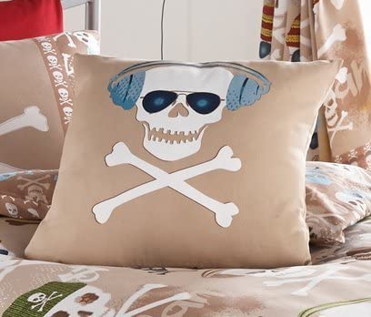 Skull Headphones Filled Cushion Plain Reverse Scatter Cushion 40cm x 40cm