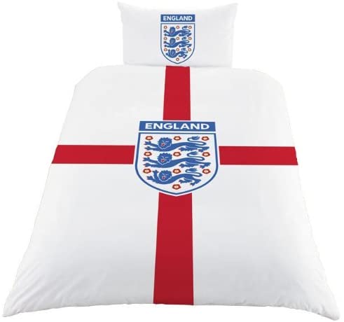 NOT QUITE PERFECT Single Bed England St George White Duvet Cover Set