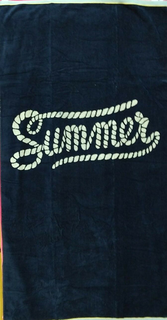 Summer Jumbo Beach Towel 100% Cotton Navy