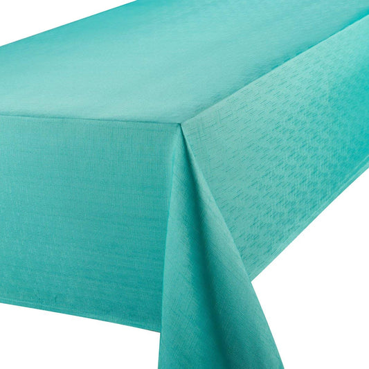 Linen Look Teal Tablecloth 70" x 108" Oblong Stylish Kitchen Table Dining Room