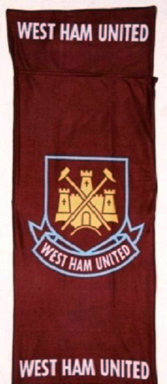 West Ham United Fleece Sleeping Bag Official Merchandise