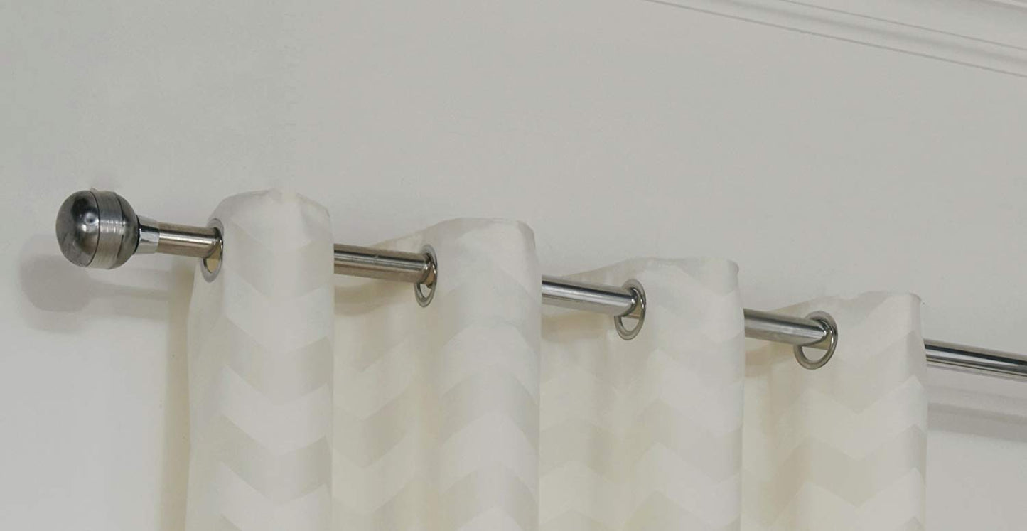 Zig Zag Cream 90" x 90" Luxury Lined Ready Made Eyelet Curtains