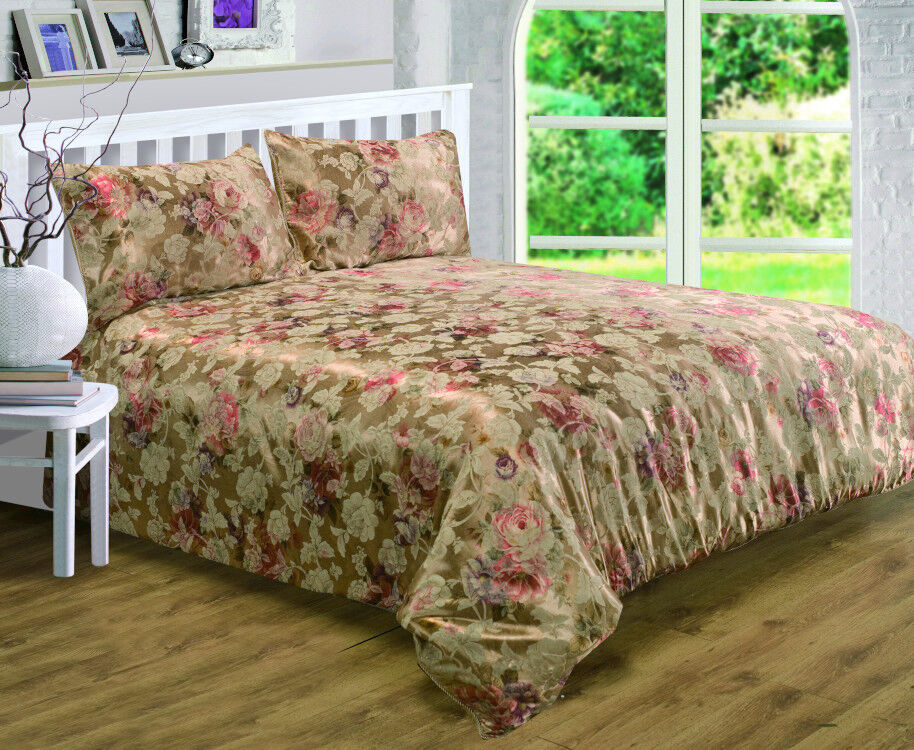 Super King Size Anastasia Duvet Cover Set Luxury Jacquard Floral Bedding