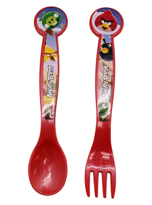 Angry Birds Red Plastic Spoon And Fork Set Official Merchandise