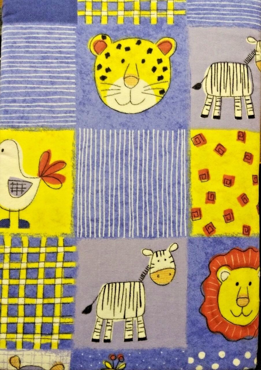 Single Bed Animal Safari Flannelette Duvet Cover Set Tiger Hippo Zebra Lion