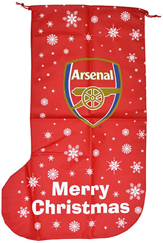 Arsenal F.C Christmas Jumbo Stocking Red White Snowflakes