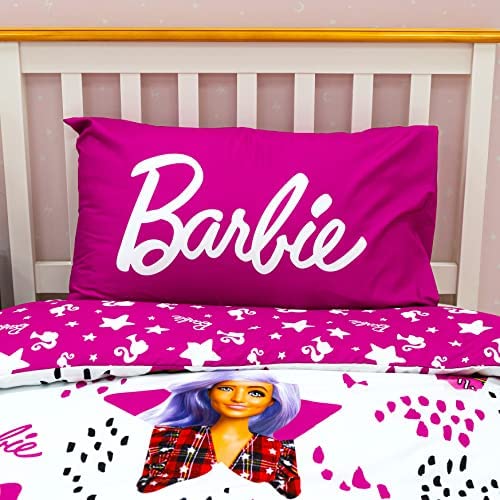 Single Bed Barbie Stars Reversible Duvet Cover Set Character Bedding