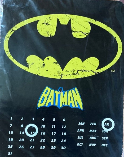 Batman DC Comics Calendar Metal Sign Great For Kitchen Bedroom Novelty Item