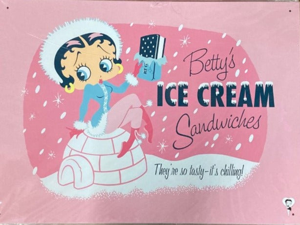 Betty Boop Ice Cream Sandwiches Metal Sign Great For Kitchen Novelty Item