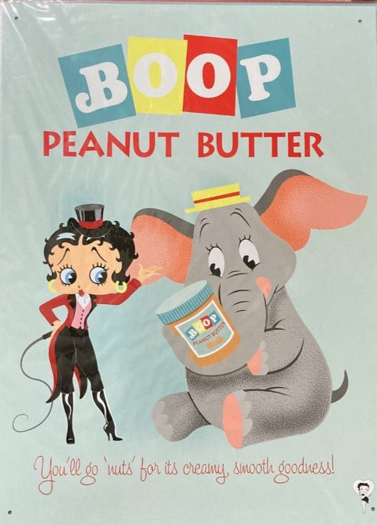 Betty Boop Peanut Butter Elephant Circus Metal Sign Great For Kitchen Bedroom Novelty Item