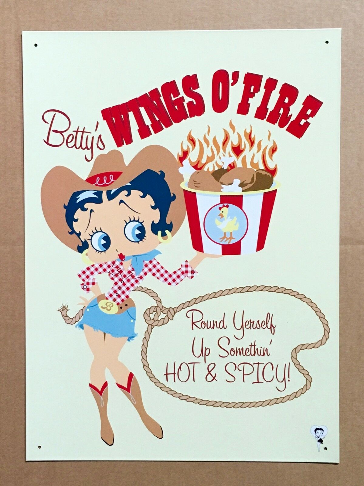 Betty Boop Metal Sign Great For Kitchen Novelty Item Wings O' Fire