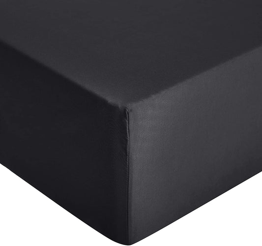 Fitted Sheet Black 200 Thread Count 15" Box
