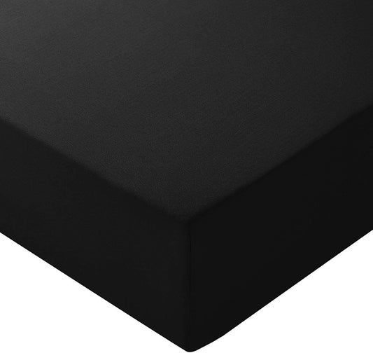 Fitted Sheets Black Polycotton Luxury