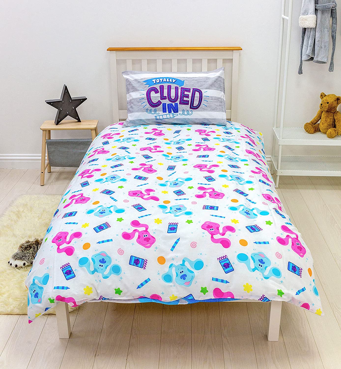 Single Bed Blue's Clues Duvet Cover Set Character Bedding Reversible