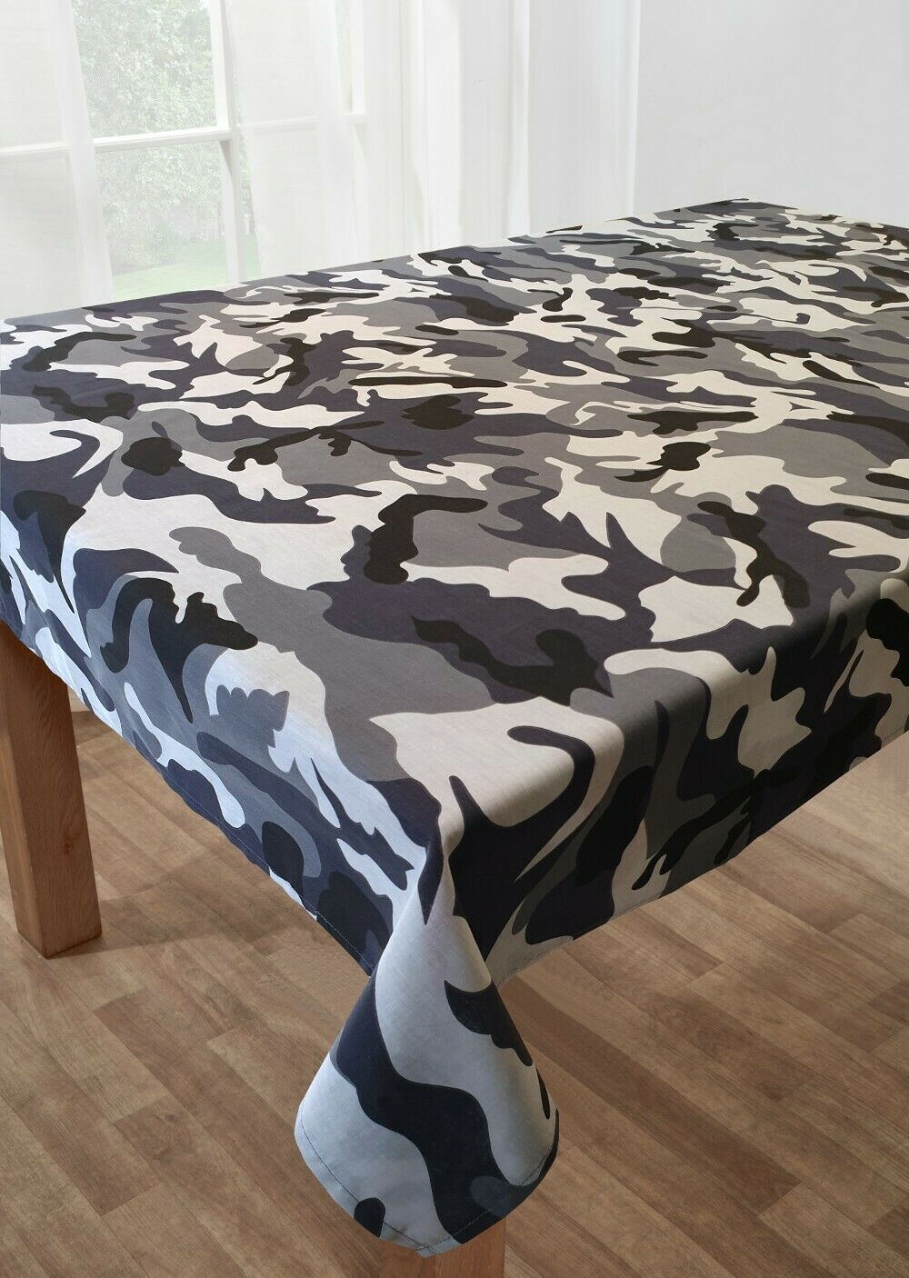 Camouflage Black White Grey Table Cloths