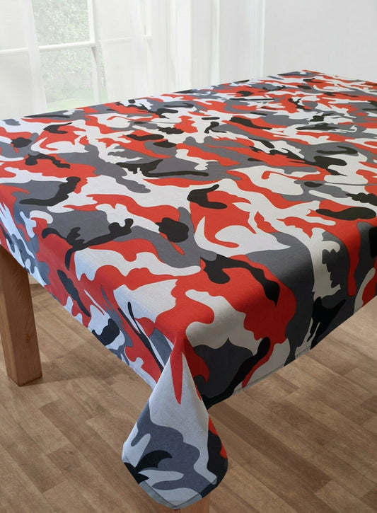 Camouflage Red Black White Table Cloths